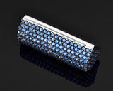 Classic Bling Swarovski Crystal Lipstick Case With Mirror - Navy Blue