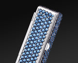 Classic Bling Swarovski Crystal Lipstick Case With Mirror - Navy Blue