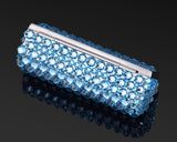 Classic Bling Swarovski Crystal Lipstick Case With Mirror - Sky Blue