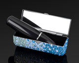 Gradation Swarovski Crystal Lipstick Case With Mirror - Blue