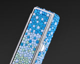 Gradation Swarovski Crystal Lipstick Case With Mirror - Blue