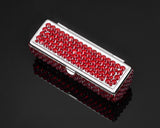 Classic Bling Swarovski Crystal Lipstick Case With Mirror - Red