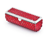 Classic Bling Swarovski Crystal Lipstick Case With Mirror - Red