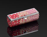 Gradation Swarovski Crystal Lipstick Case With Mirror - Pink