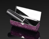 Classic Bling Swarovski Crystal Lipstick Case With Mirror - Purple