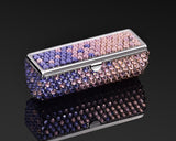 Gradation Swarovski Crystal Lipstick Case With Mirror - Purple