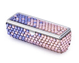 Gradation Swarovski Crystal Lipstick Case With Mirror - Purple