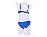 Spaghetti Strap Series Color Block Bikini Set - Blue