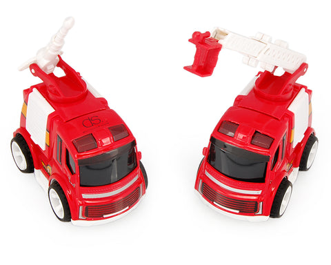 Cute Fire Engine Alloy Toy Car Model Set of 2