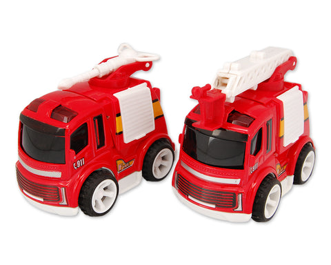 Cute Fire Engine Alloy Toy Car Model Set of 2