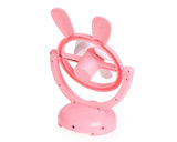 180 Degree Rotation Rechargeable Desktop USB Mini Cooling Fan - Pink