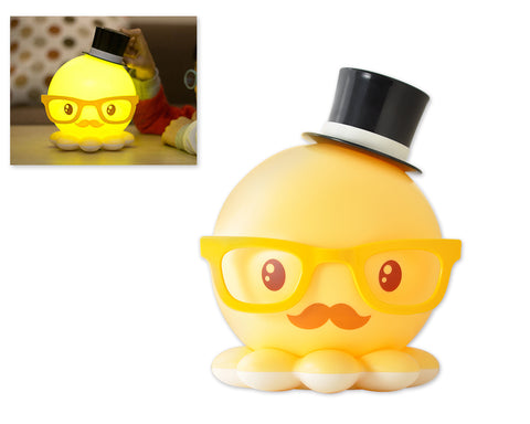 Cute Octopus USB Rechargeable LED Night Light for Children - Yellow