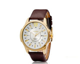 CURREN Fashion Analog Date Brown PU Leather Men Wrist Watch