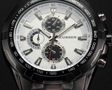 CURREN Quartz Stainless Steel Tachymeter Analog Mens Sport Watch