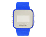 Unisex Silicone Band Mirror Dial LED Digital Sport Wrist Watch