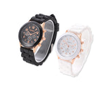 2 Pcs Geneva Silicone Quartz Analog Unisex Sport Wrist Watch