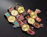 Women Ethnic Knitted Weaved Band Bracelet Quartz Dial Wrist Watch