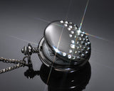 Luxury Swarovski Crystal Pocket Watch with Chain - Black