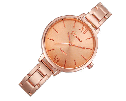 3 Pcs Geneva Women Round Quartz Analog Watch with Thin Alloy Band