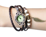 Retro Women Angel Wing Leather Bracelet Watch