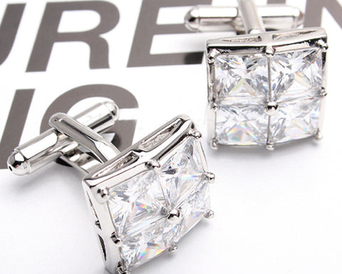 Lattice Bling Swarovski Crystal Cufflinks