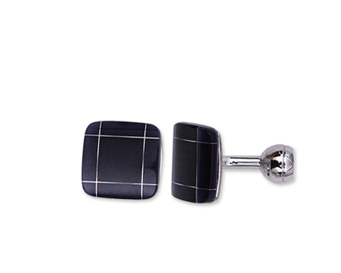 Wedding Groom Rectangle Cufflinks for Men - Charming Black