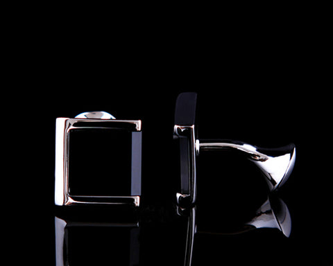 Wedding Groom Rectangle Cufflinks for Men - Classical Black