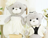 Cute Couple Teddy Bears Wedding Dolls - White