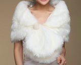 Luxury Wihte Bridal Faux Fur Wedding Shawls Wraps