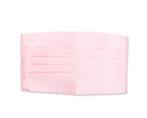 Men Handcrafted Wedding Tuxedo Satin Cummerbund - Pink